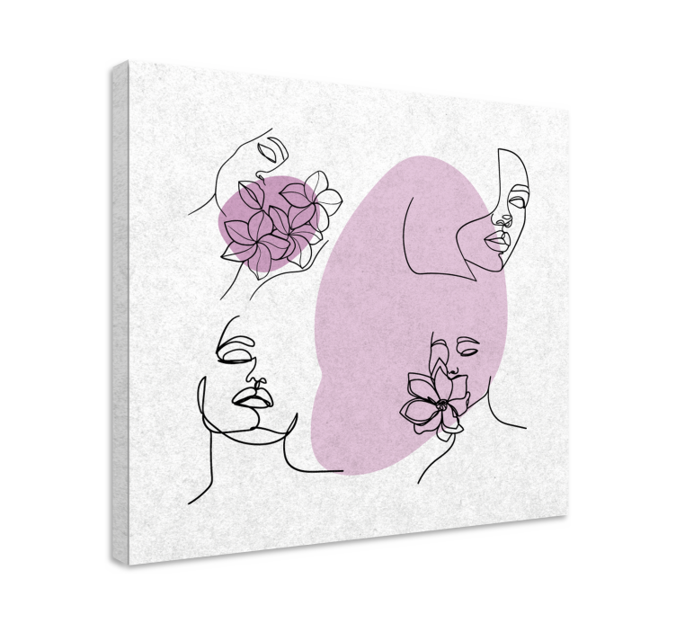 Flowers canvas abstract floral faces artwork - TenStickers