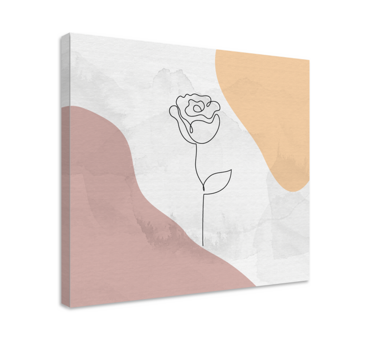 Flowers canvas elegant rose outline art print - TenStickers
