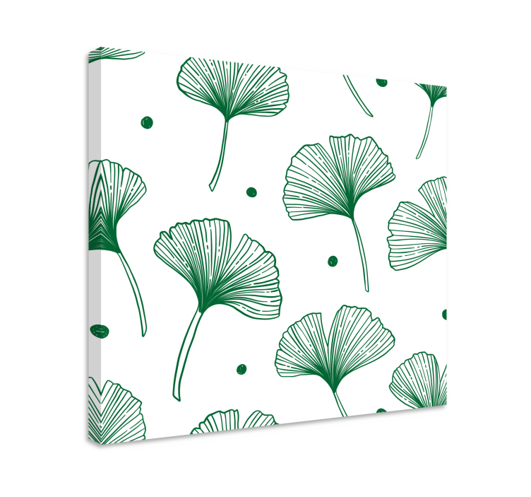 Flowers canvas ginkgo leaf artwork - TenStickers