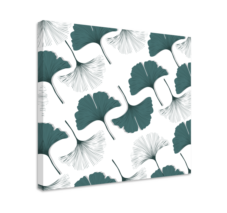 Flowers canvas with ginkgo leaf patterns - TenStickers
