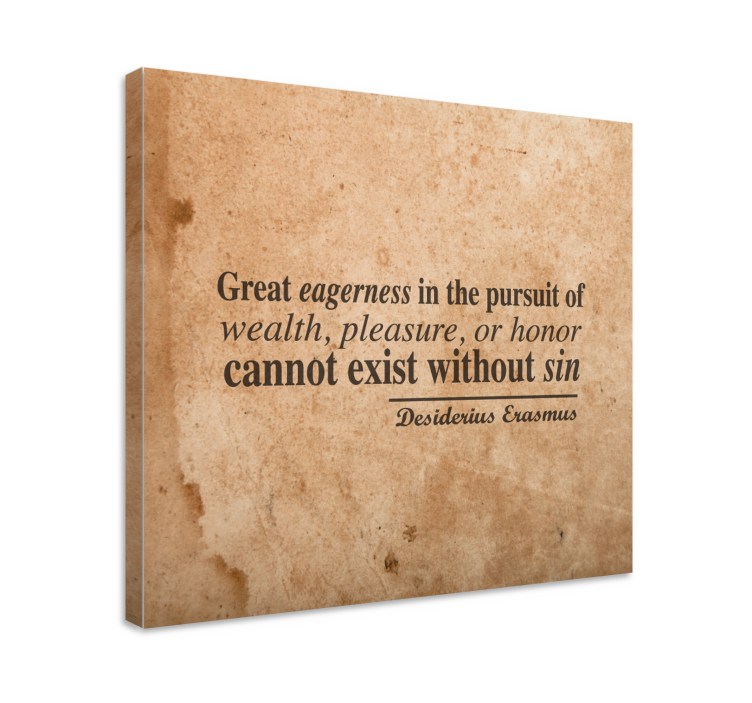 Eagerness and wealth quote canvas - TenStickers