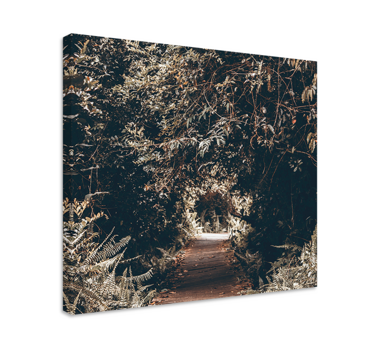 Tree canvas wall art wooded pathway scene - TenStickers