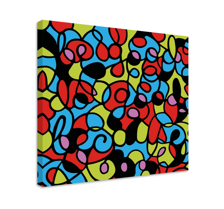 Abstract wall art 1 colorful twisted shapes - TenStickers