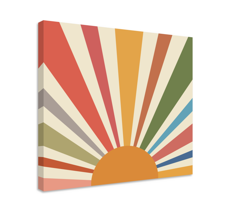 Colorful wall art Sun canvas for living room - TenStickers