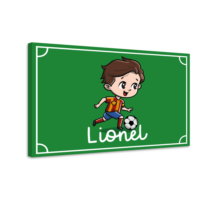 Kid football player personalised canvas - TenStickers