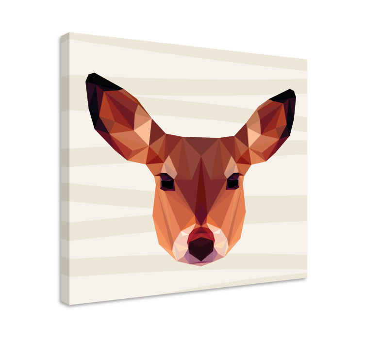 Stag canvas geometric deer head art print - TenStickers