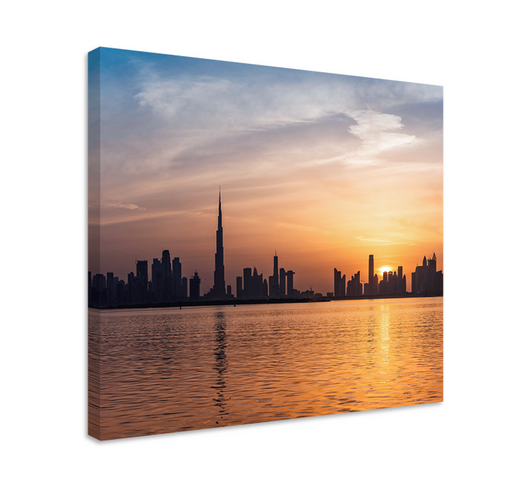 Cityscape wall art dubai skyline sunset - TenStickers