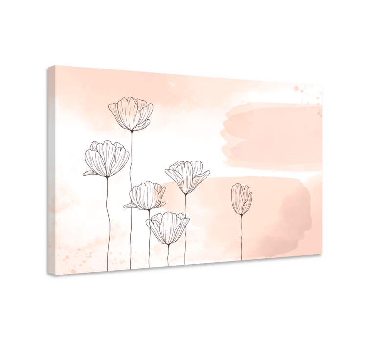 Flowers line flower canvas - TenStickers