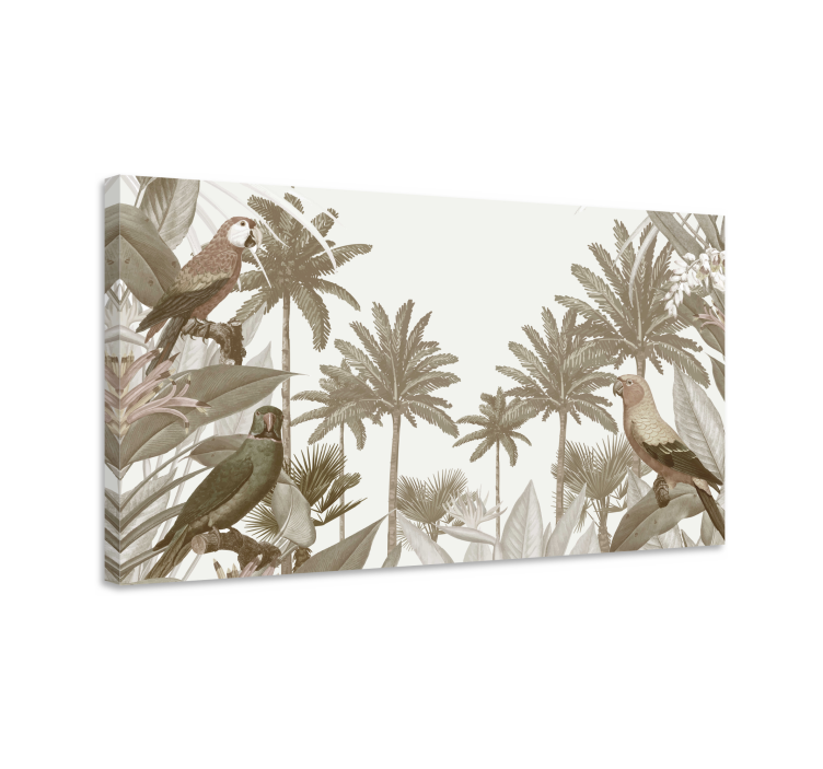 Vintage tropical fauna tree wall canvas - TenStickers