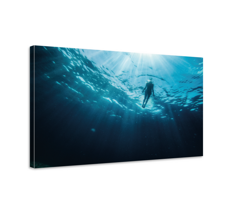 Scuba diver underwater canvas art - TenStickers