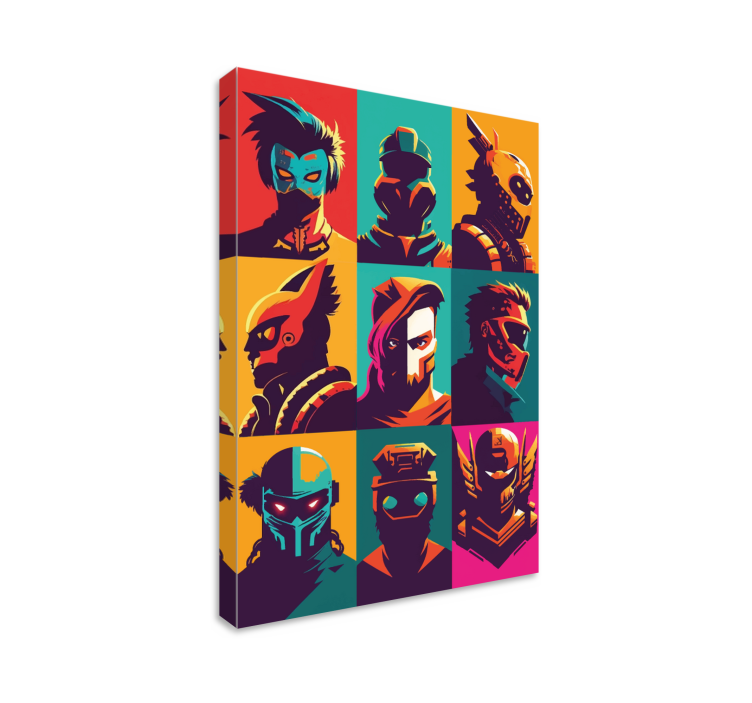 pop art epic characters video game framed wall art - TenStickers