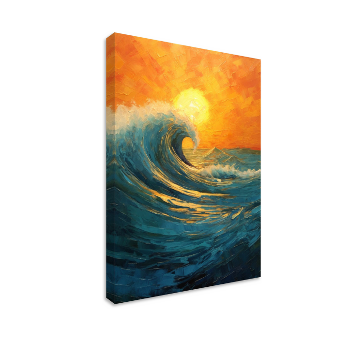 sunrise wave landscape canvas - TenStickers