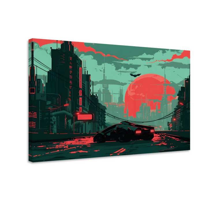 cyber city video game framed wall art - TenStickers