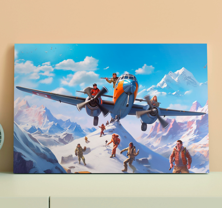 characters on an aeroplane video game framed wall art - TenStickers