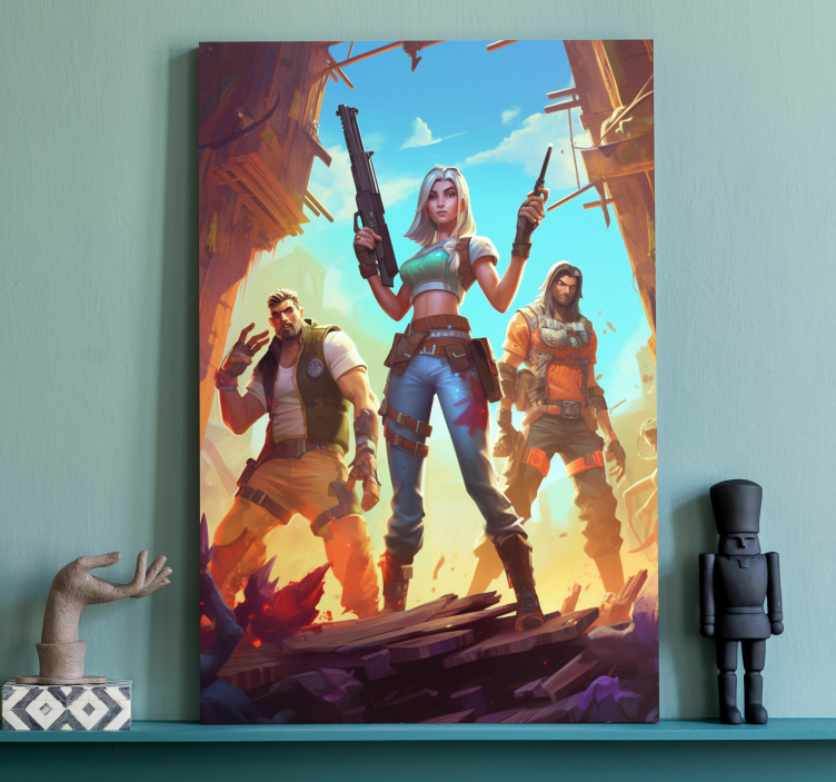 warriors in an abandoned place video game framed wall art - TenStickers