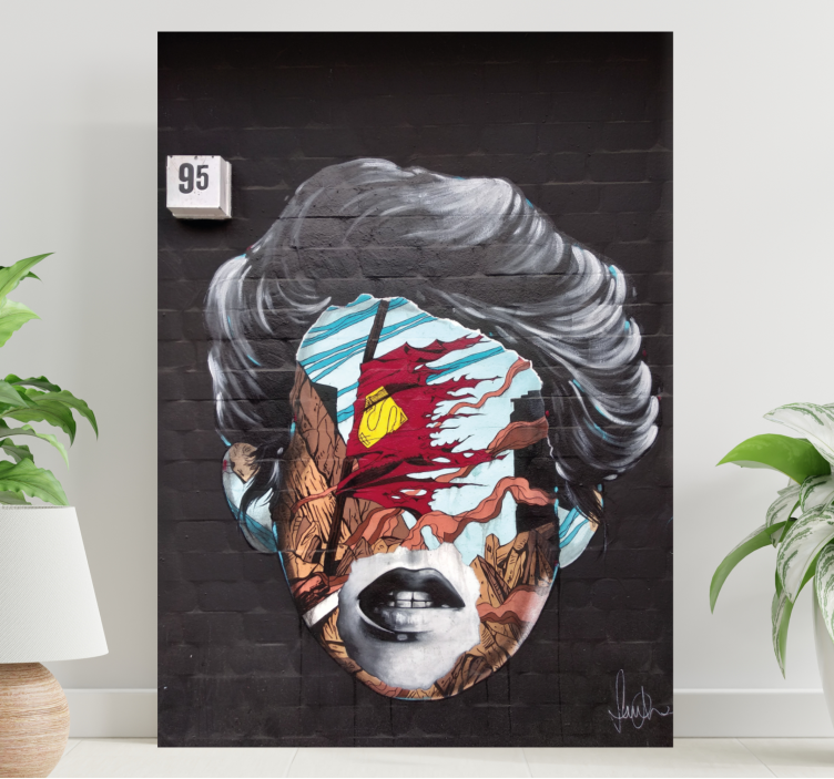 Abstract Face Elements canvas art - TenStickers
