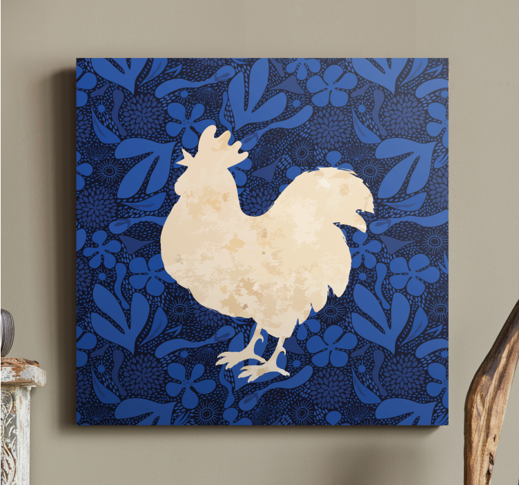 Animal canvas wall art rooster silhouette - TenStickers