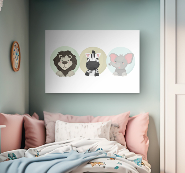Animals set animal canvas prints - TenStickers