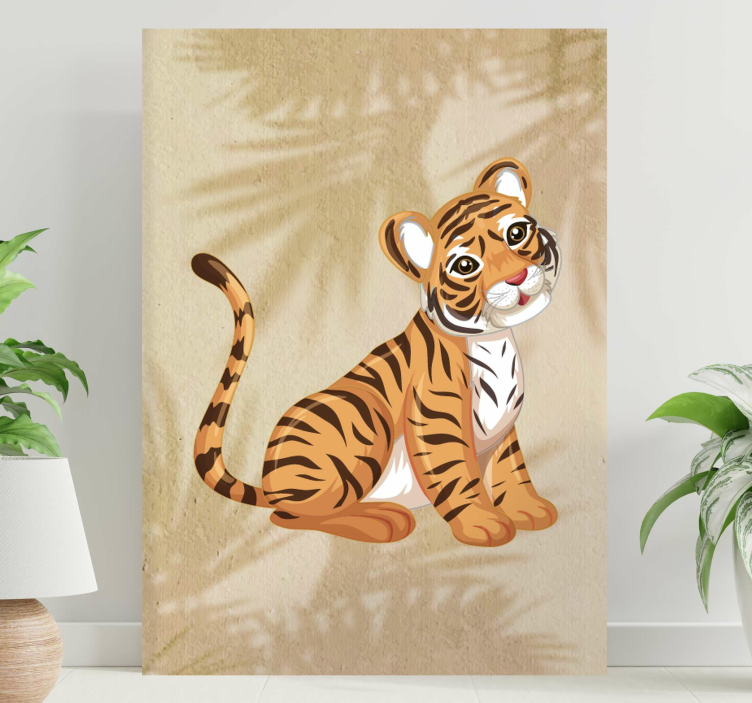 Baby tiger portrait elephant canvas - TenStickers