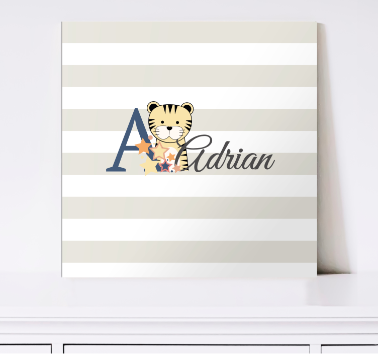 Cat wall art adrian tiger design - TenStickers