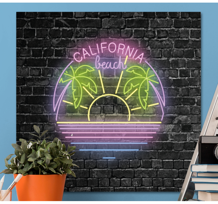 Cityscape wall art california beach neon lights - TenStickers