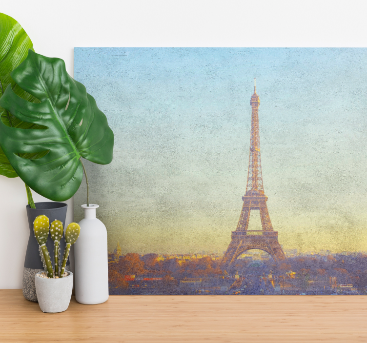 Cityscape wall art eiffel tower view - TenStickers