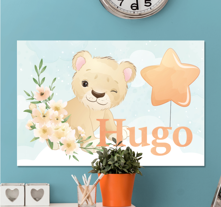 Cocktail canvas adorable lion design - TenStickers