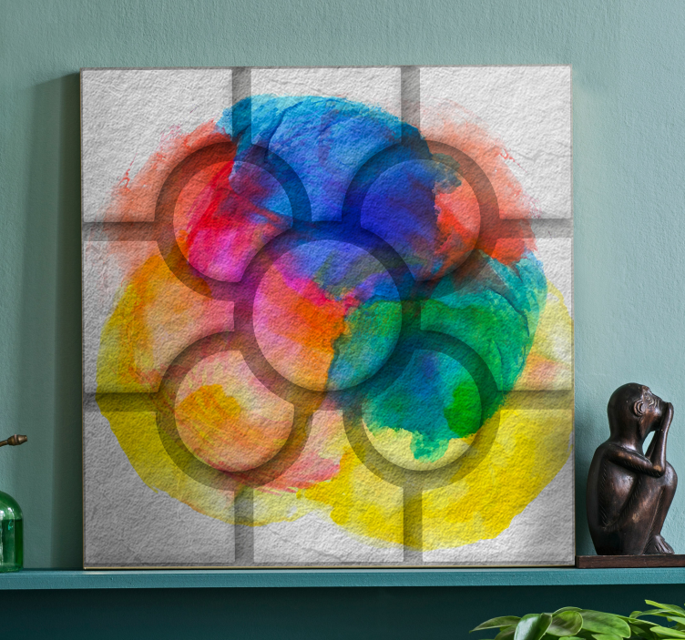 colorful Bilbao street tiles retro canvas - TenStickers