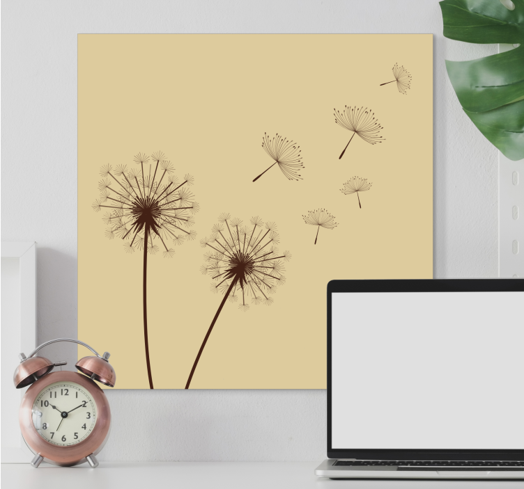 Dandelion seeds drifting flowers canvas - TenStickers