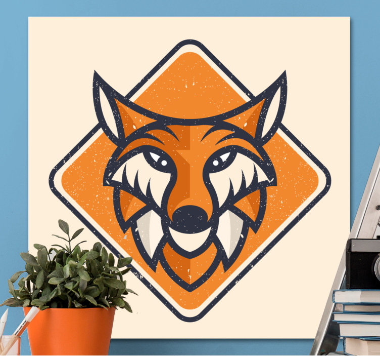 Dog wall art stylized fox design - TenStickers