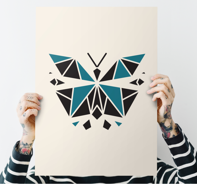 Dragonfly canvas geometric butterfly design - TenStickers