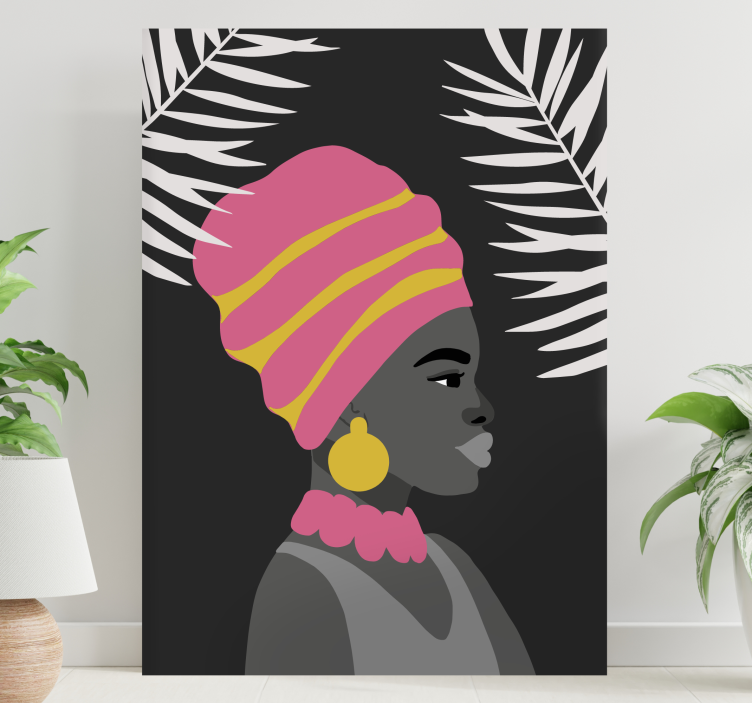 Elegant black woman people canvas - TenStickers