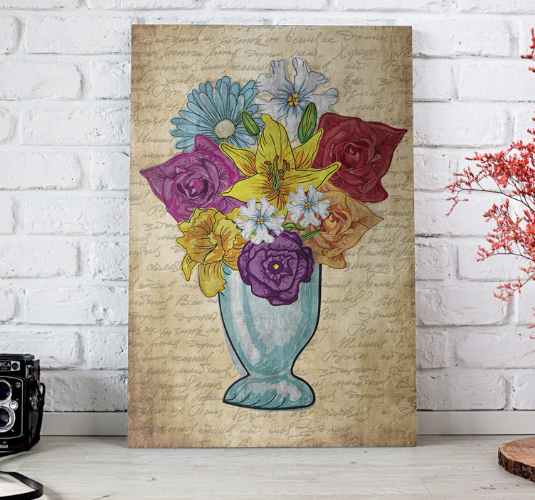 Vase of Flowers elegant canvas - TenStickers