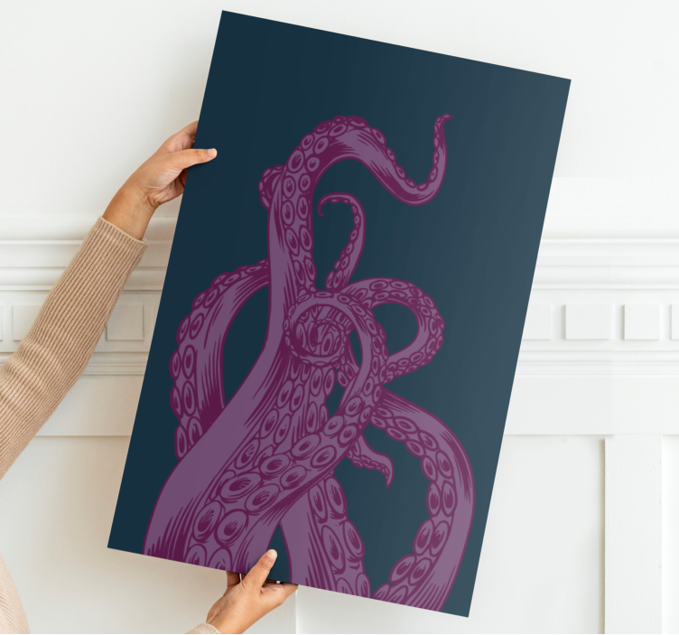 Fish canvas octopus tentacles artwork - TenStickers