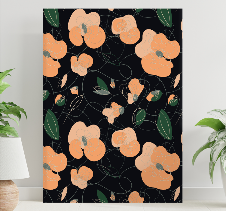 Flowers canvas elegant floral design - TenStickers