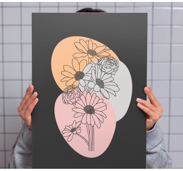 Flowers canvas floral abstract designs - TenStickers