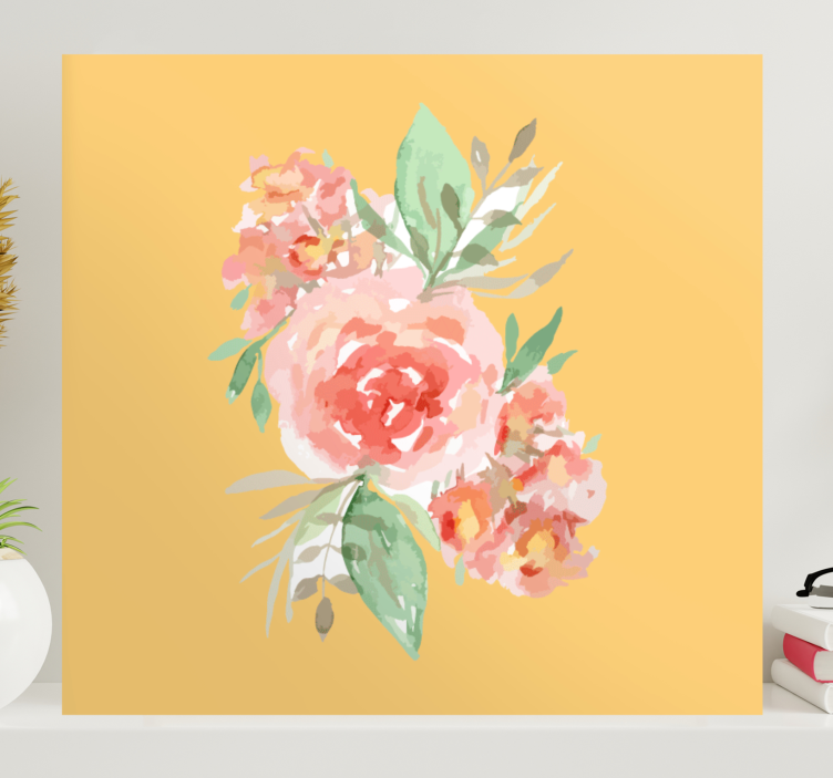 Flowers canvas floral bouquet artwork - TenStickers