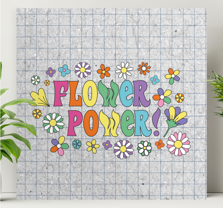 Flowers canvas flower power art - TenStickers