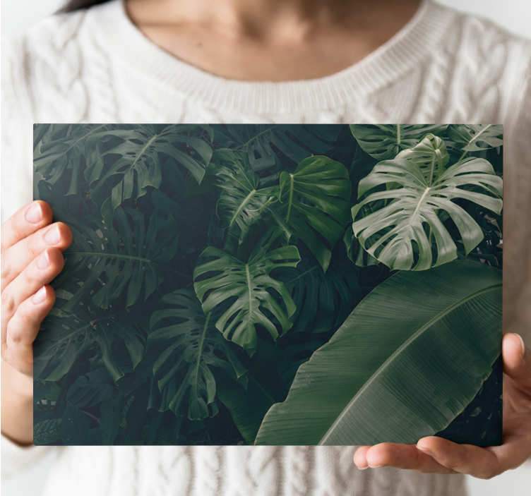 Flowers canvas lush tropical foliage art print - TenStickers
