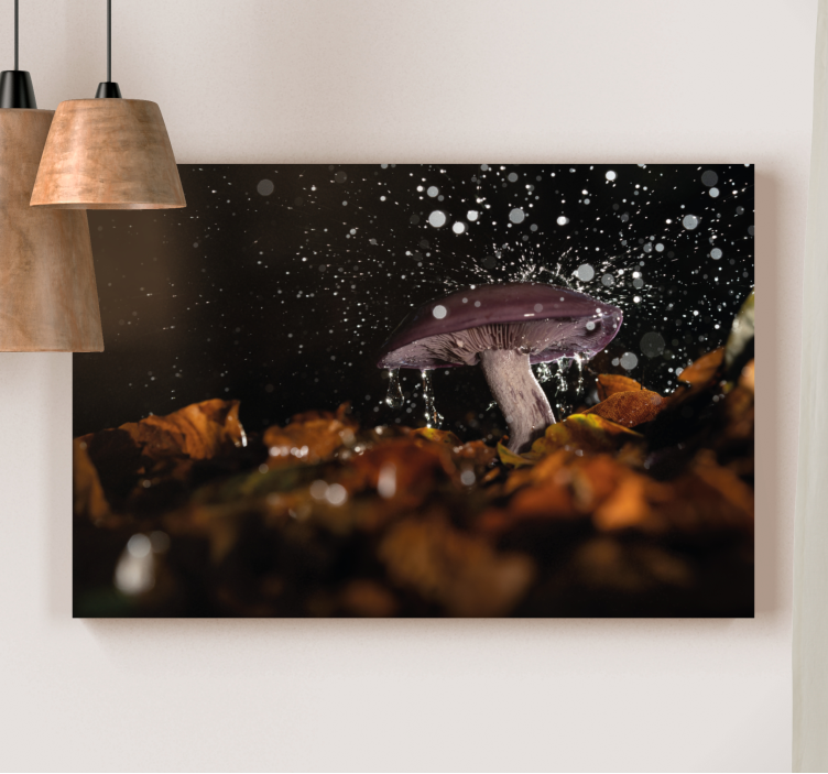 Flowers canvas mushroom splash - TenStickers