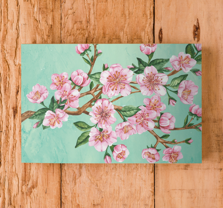 Flowers canvas sakura blossom stem art print - TenStickers
