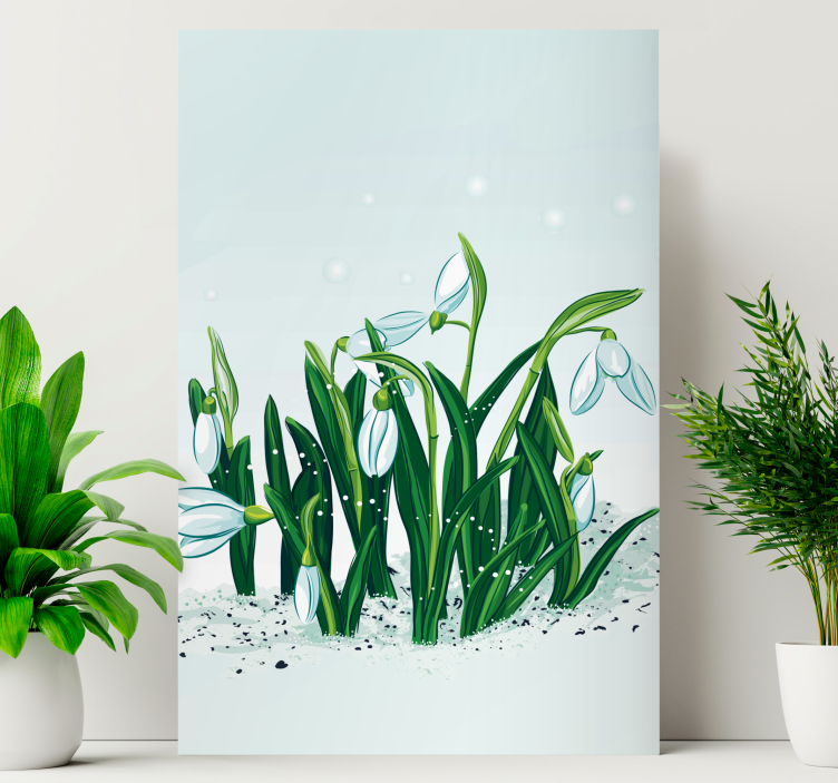 Flowers canvas snowdrop blooms - TenStickers