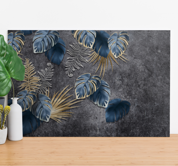 Flowers canvas tropical leaves display - TenStickers