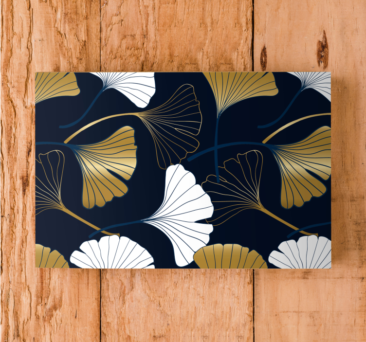 Flowers canvas with ginkgo leaf designs - TenStickers