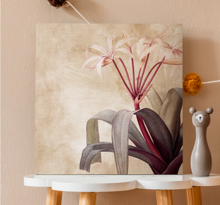 Fresh purple botanical flowers canvas - TenStickers