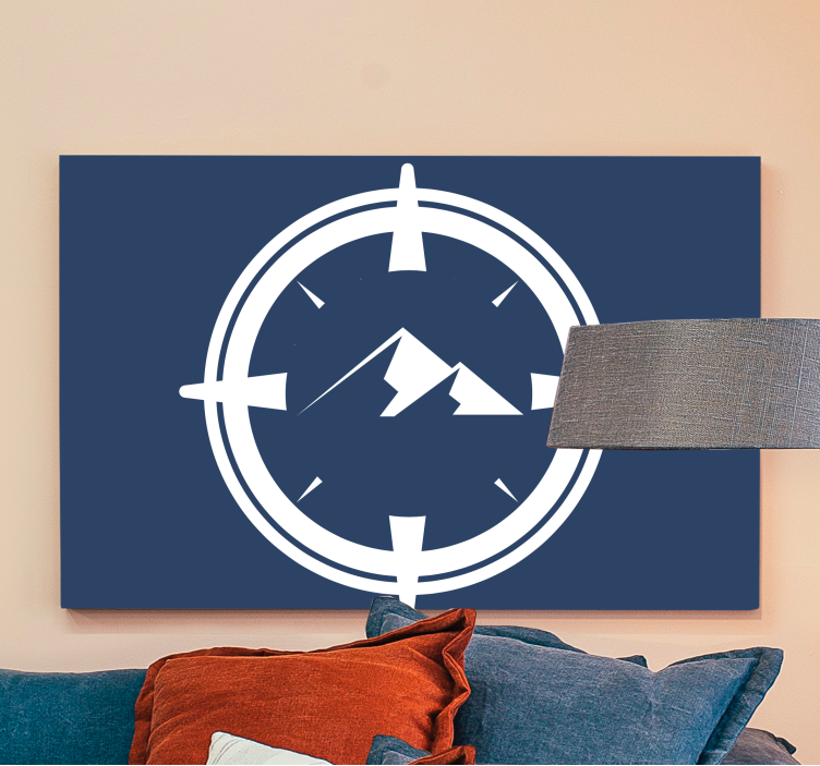 Fruit canvas wall art mountain compass symbol - TenStickers