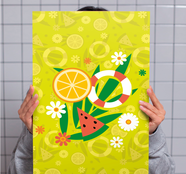 Fruit canvas wall art tropical fruit delight - TenStickers