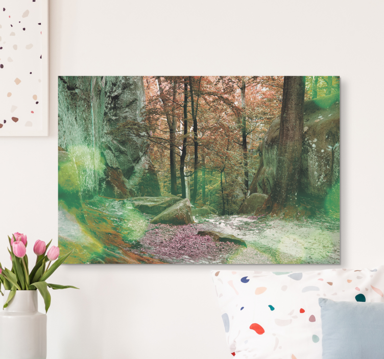 Green Forest Tree wall art canvas - TenStickers