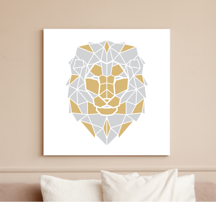 Horse wall art geometric lion head - TenStickers
