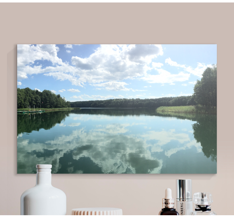 Landscape canvas reflective lake scene - TenStickers